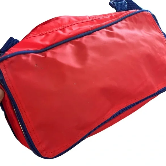 Vintage Igloo lunch bag convertible backpack crossbody insulated red blue - Picture 12 of 16